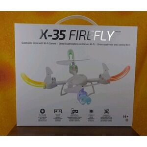 X-35 Firefly Quadcopter White Drone Wi-Fi Camera & LED Lights DRWL335W